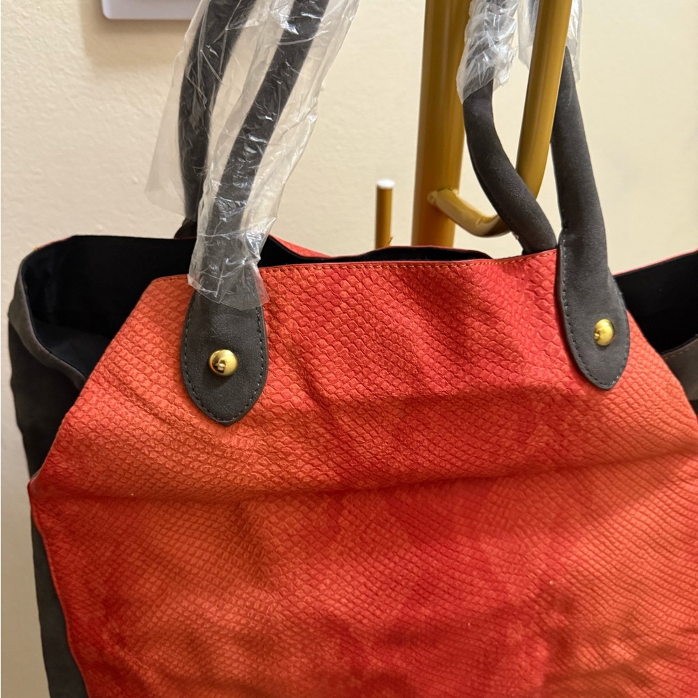 Pumpkin and Black Tote Bag